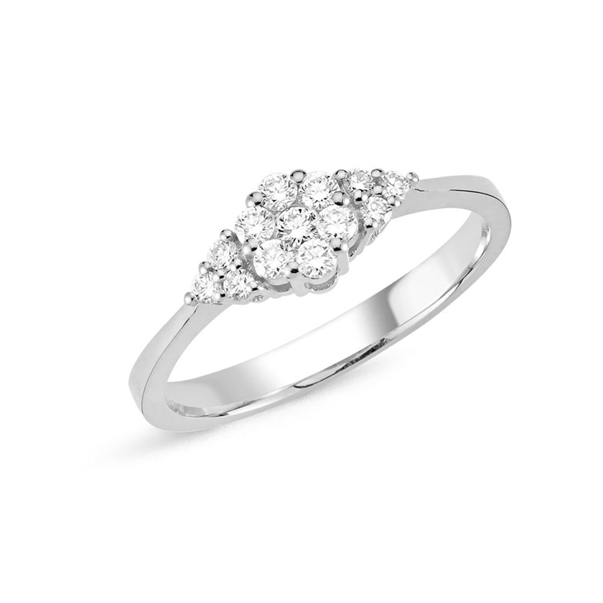 Lilja diamantring i 14 karat hvidguld fra Nuran med 0,30 ct diamanter